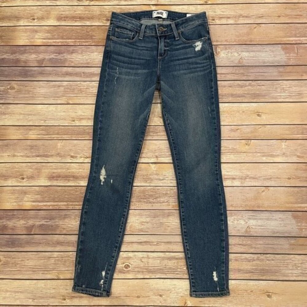 Paige Verdugo Ankle Skinny Jeans in Ashby Destructed Distressed